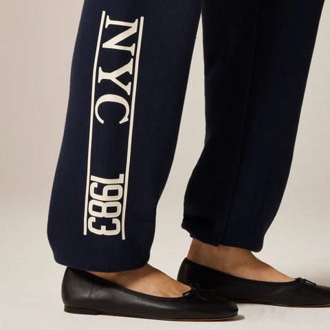 Relaxed-fit "NYC 1983" graphic jogger pant in heritage terry
