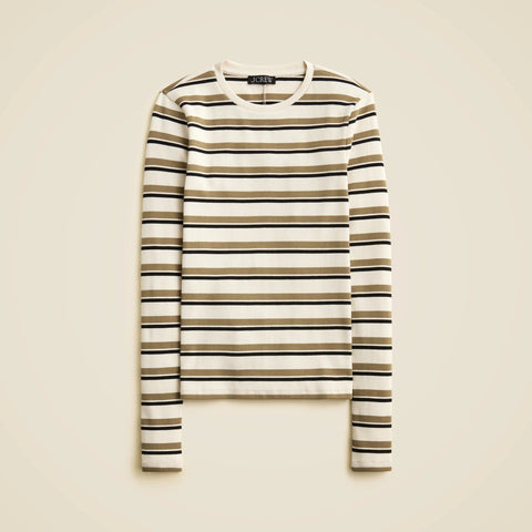 Perfect rib long-sleeve T-shirt in stripe