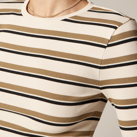 Perfect rib long-sleeve T-shirt in stripe