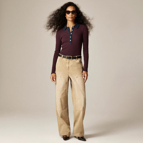 Perfect rib polo shirt in stripe