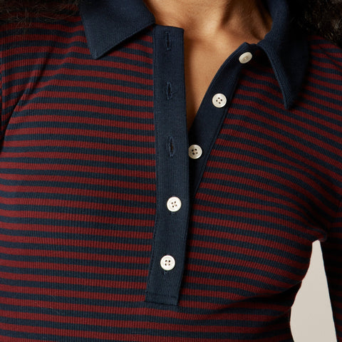 Perfect rib polo shirt in stripe