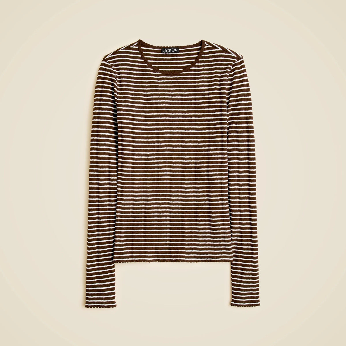 New pointelle long-sleeve T-shirt in stripe