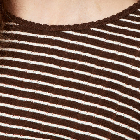 New pointelle long-sleeve T-shirt in stripe