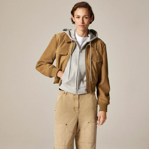 Scuba-knit full-zip hoodie