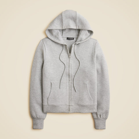 Scuba-knit full-zip hoodie
