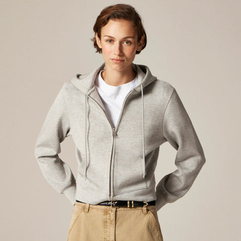 Scuba-knit full-zip hoodie