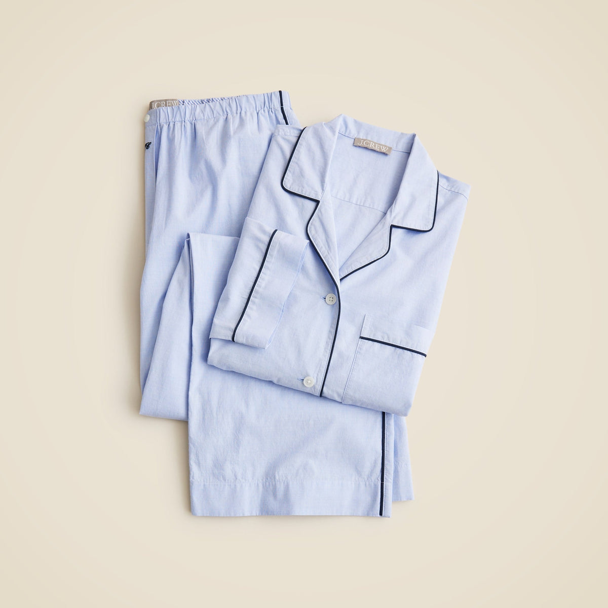 Classic pajama pant set in end-on-end cotton