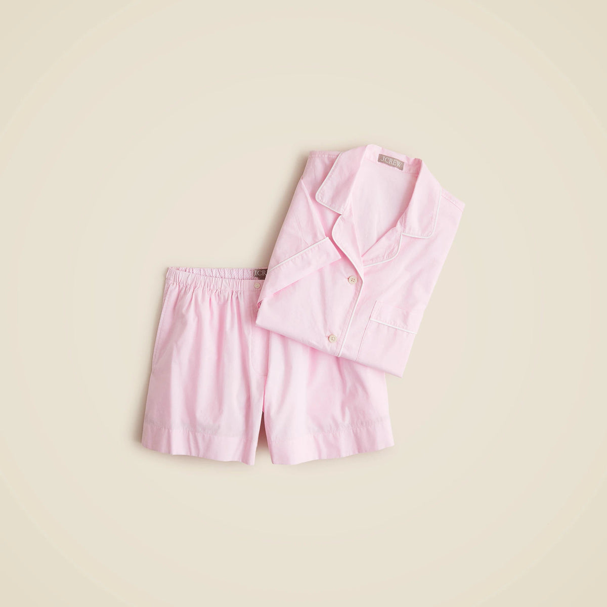 Pajama short set in end-on-end cotton