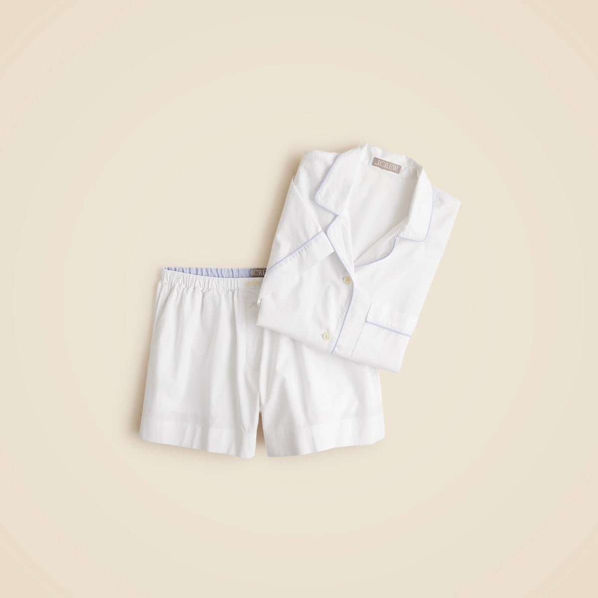 Pajama short set in end-on-end cotton