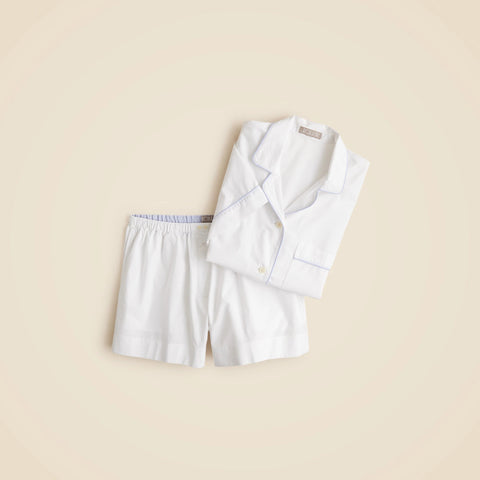 Pajama short set in end-on-end cotton