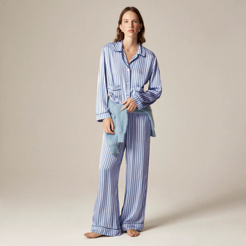 Soft-shine long-sleeve pajama pant set