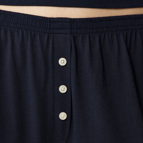 Short-sleeve pajama pant set in tissue crepe