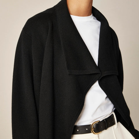 Shawl-collar sweater blazer