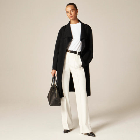 Shawl-collar sweater blazer