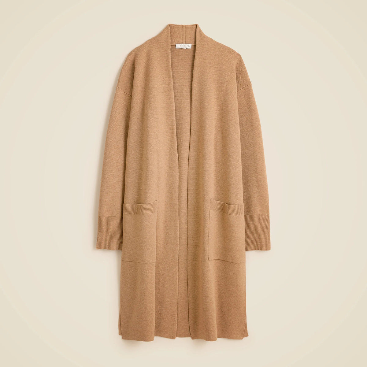 Long sweater blazer with side slits