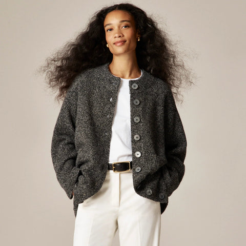 Relaxed milano-stitch cardigan