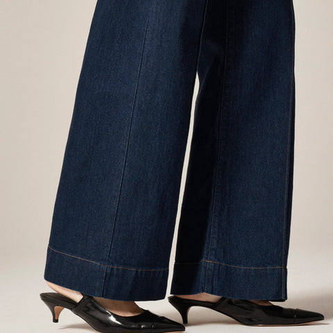 Denim trouser jean with stacked buttons