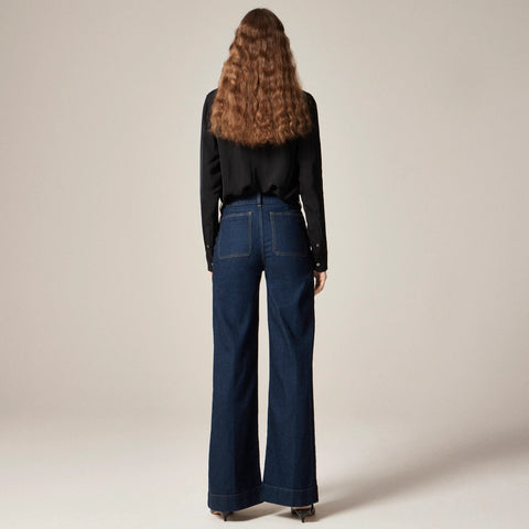 Denim trouser jean with stacked buttons