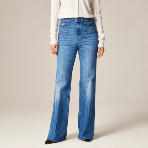 Petite vintage flare jean with flap pockets