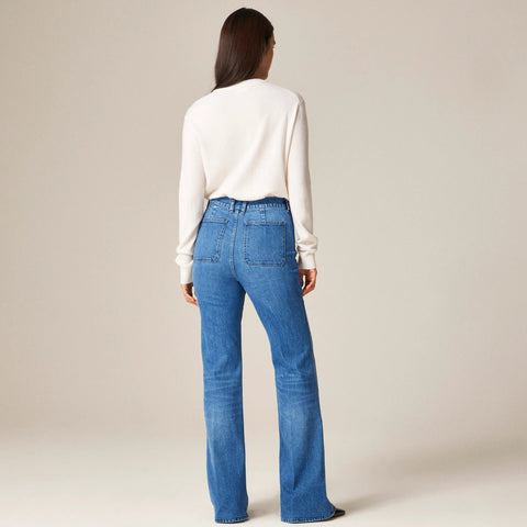 Petite vintage flare jean with flap pockets