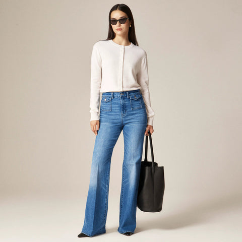 Petite vintage flare jean with flap pockets