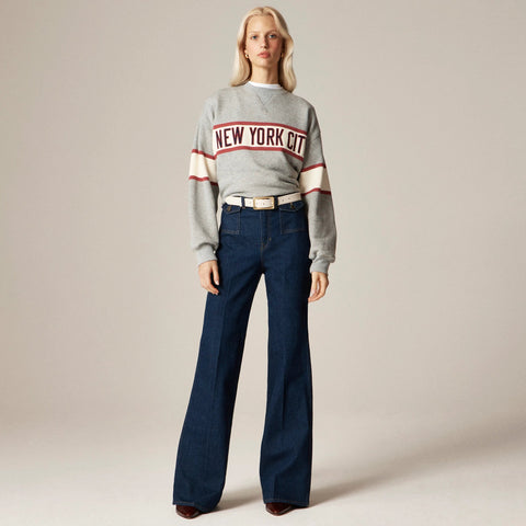 Petite vintage flare jean with flap pockets