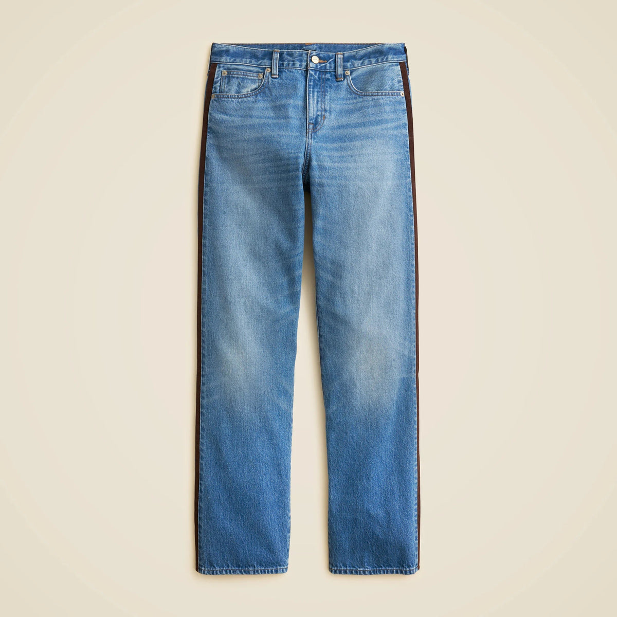 Petite mid-rise relaxed straight jean