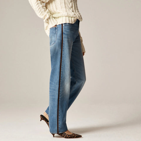 Petite mid-rise relaxed straight jean