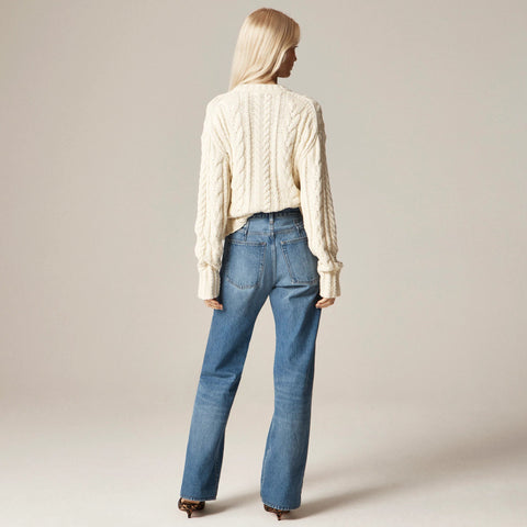 Petite mid-rise relaxed straight jean