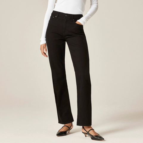 Petite nipped straight jean in stretch