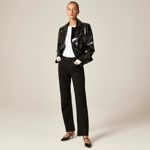 Petite nipped straight jean in stretch