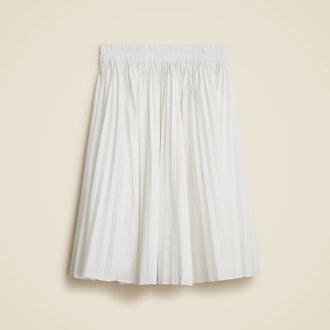 Smocked-waist pleated skirt