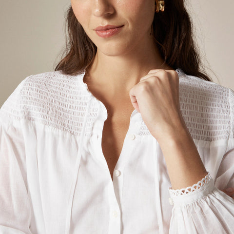Popover top in cotton voile