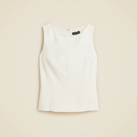 Seamed shell top in bouclé