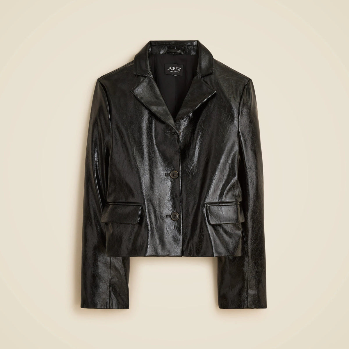 Shirt-jacket in faux distressed leather