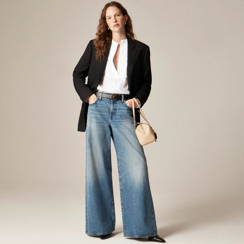 Tuxedo popover shirt in cotton poplin