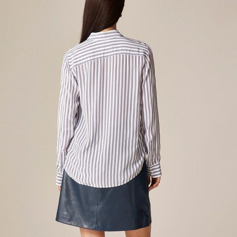 Jules classic-fit shirt in striped crepe de chine