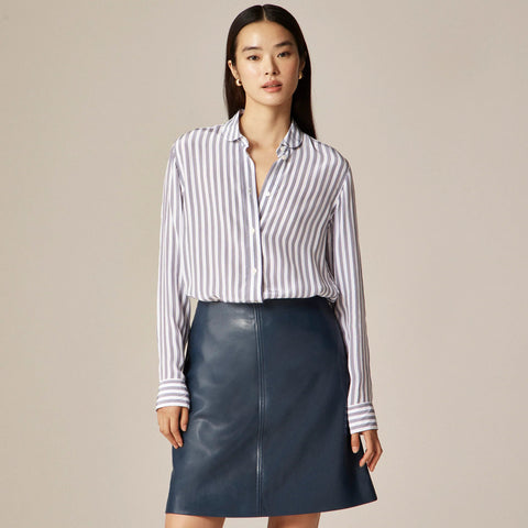 Jules classic-fit shirt in striped crepe de chine