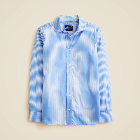 Jules club-collar shirt in striped cotton poplin