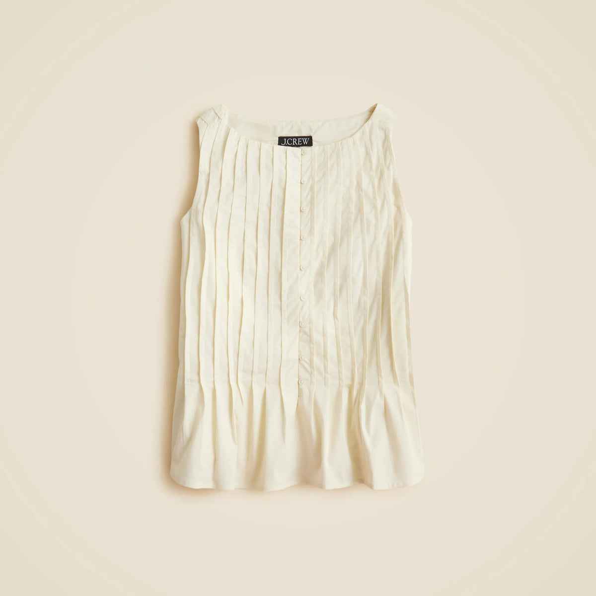 Pintuck top in premium-weight cotton poplin