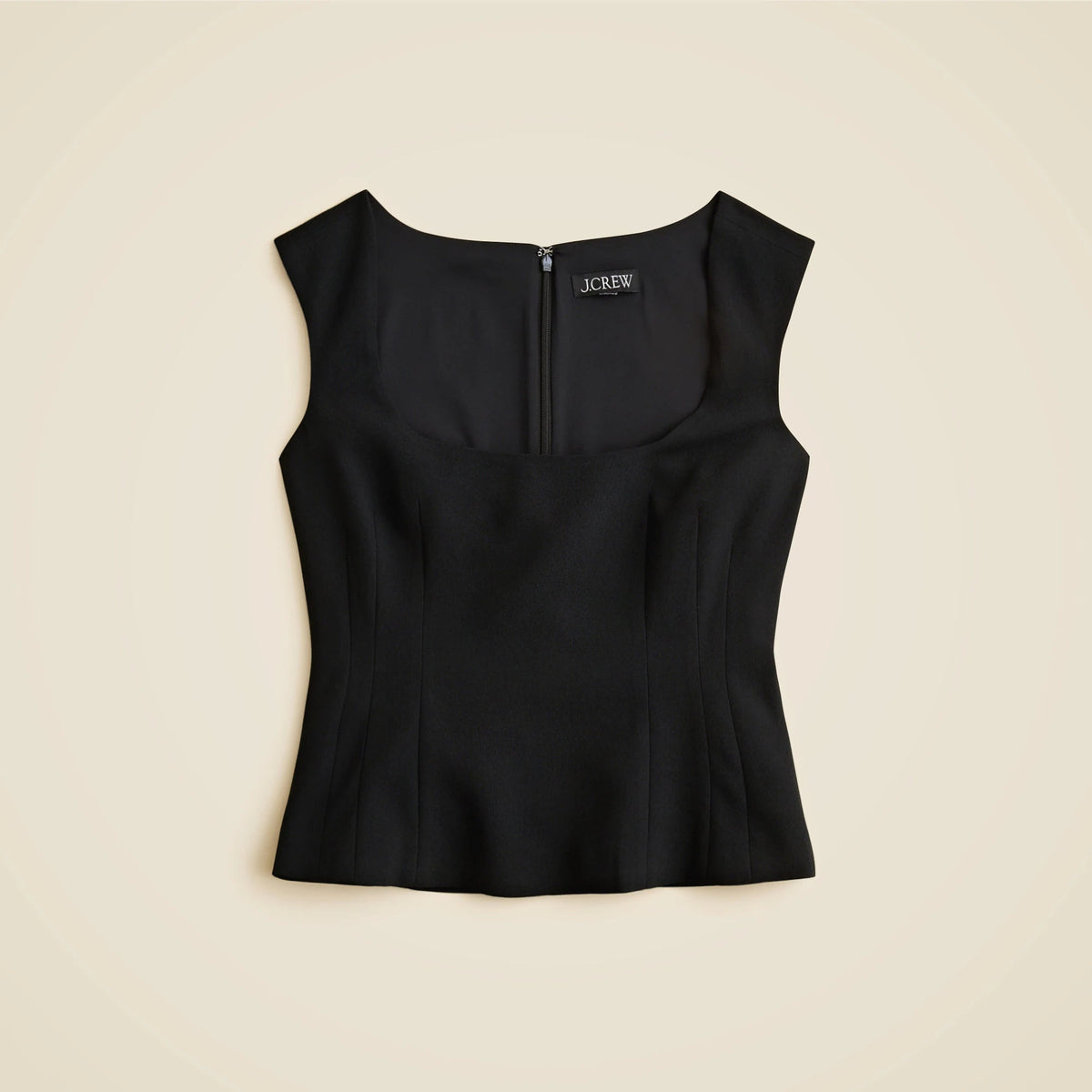 Wide scoopneck tank top in city crepe