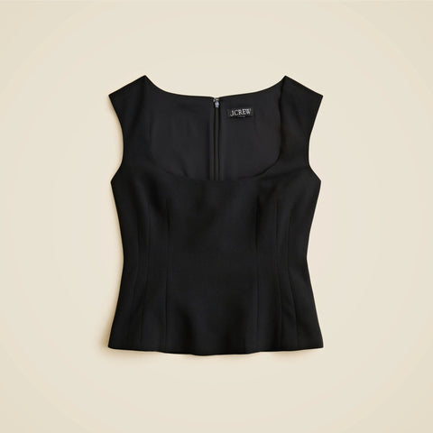 Wide scoopneck tank top in city crepe