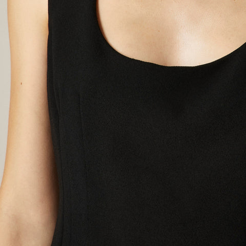 Wide scoopneck tank top in city crepe