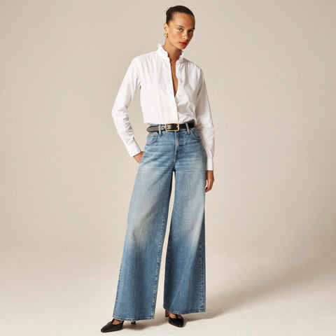 Jules ruffle-collar shirt in cotton poplin