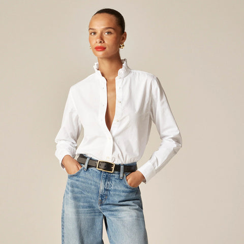 Jules ruffle-collar shirt in cotton poplin