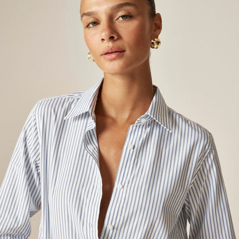 Jules classic-fit shirt in striped cotton poplin
