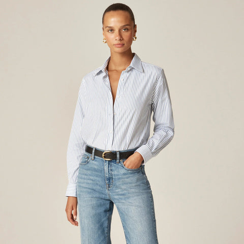 Jules classic-fit shirt in striped cotton poplin