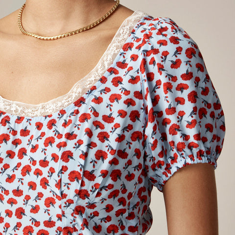 Rouje X J.Crew Poet top in carnation print