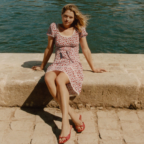 Rouje X J.Crew Poet top in carnation print