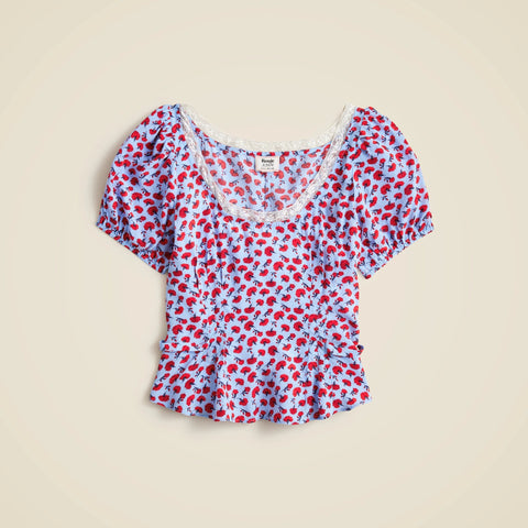 Rouje X J.Crew Poet top in carnation print